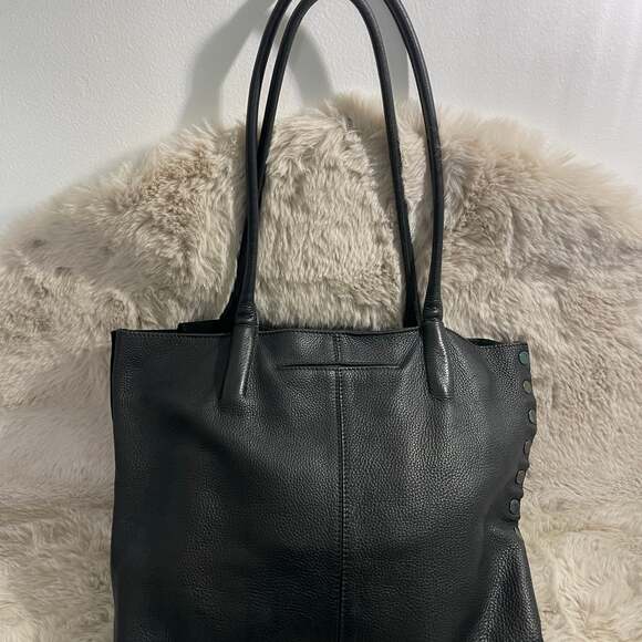 Hammitt Oliver Medium Black Leather Tote with Gunmetal Studs - Picture 2 of 6